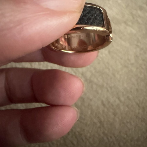 18K Gold Plated Ring with Black Detail used