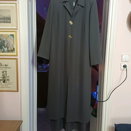 Set dress with tunic new, gray, size 56, long elegant