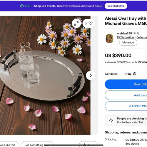 Alessi Oval Tray 18/10 Stainless Steel 57 cm used