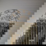 Καθρέπτης χειροποίητος σιδερένιος εκρού σε μορφή παλαιού παραθύρου