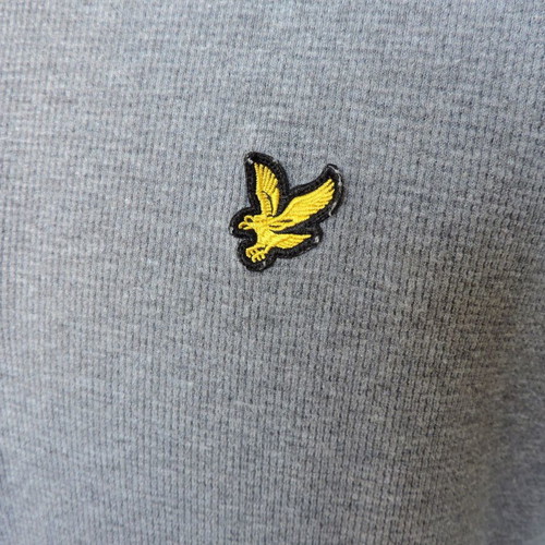 Lyle & Scott grey men's short sleeve polo shirt, size M