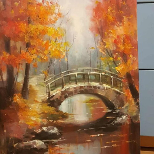Oil painting Esenna Idiliya new, 50x40 cm, oil and acrylic paints