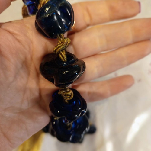 Vintage Large Decorative Worry Beads 44cm with Glass Beads and Gold Tassel used