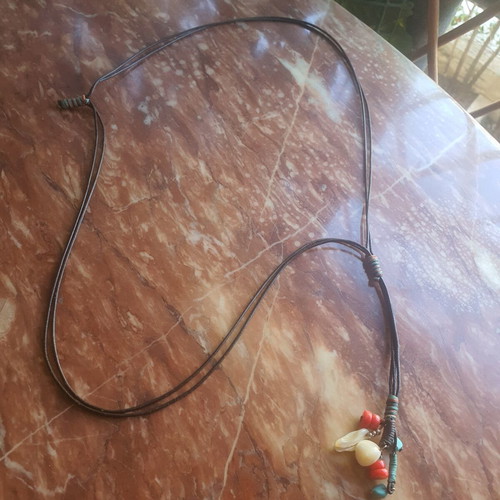 Necklace with colorful beads, 56 cm
