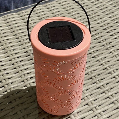 Solar LED decorative lantern, coral color
