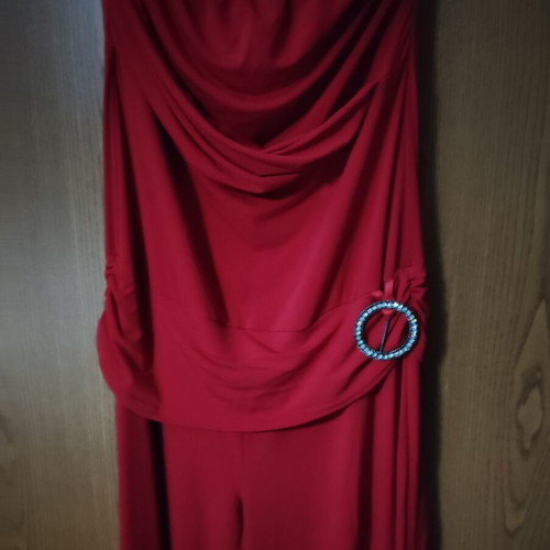 Strapless elastic jumpsuit XL red, used, vintage style