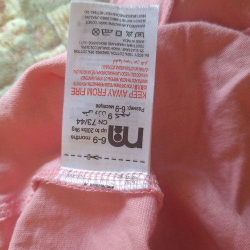 Mothercare pink summer romper for baby 6-9 months, like new