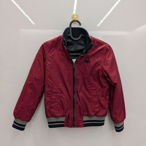 Benetton Kids Reversible Jacket Used 7-8 Years 130cm Black Red