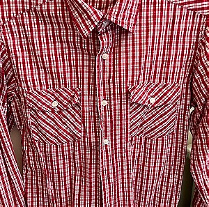 Καρό κόκκινο / άσπρο small στενή γραμμή πουκάμισο
