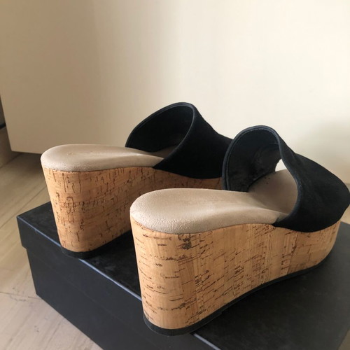 Kalogirou mules black suede used, size 36