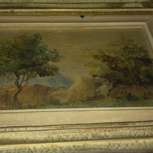 Apostolos Lefkadios 2 oil paintings used, signed, 15x9 cm