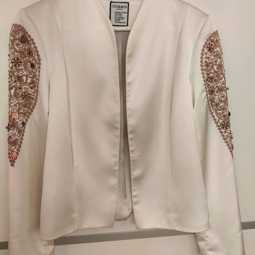 Toi Moi λευκό σακάκι με rose gold κέντημα, καινούργιο, μέγεθος S