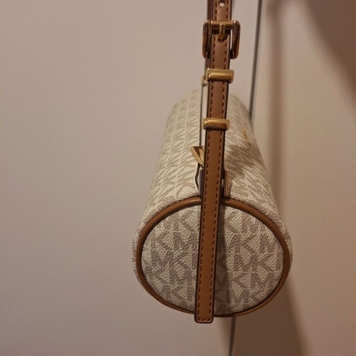 Michael Kors wristlet bag, white and gold