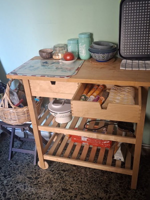 Kitchen trolley like new, solid birch wood, versatile use