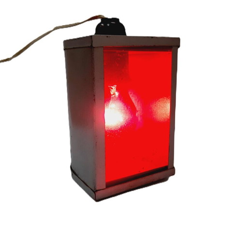 Vintage photographic safety lamp with red filter used, USSR 60s, E27