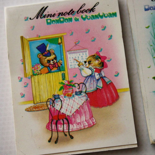Vintage Don Don & Yuan Yuan memo note books new, pack of 3 from 1980s