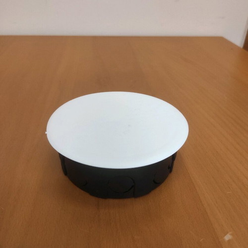 Junction box Φ10x3.5 cm new, recessed black interior with lid