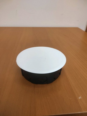 Junction box Φ10x3.5 cm new, recessed black interior with lid
