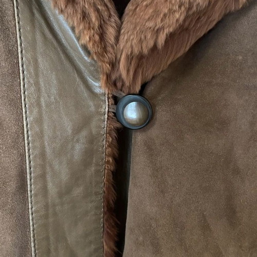 Vintage brown coat used, warm and soft