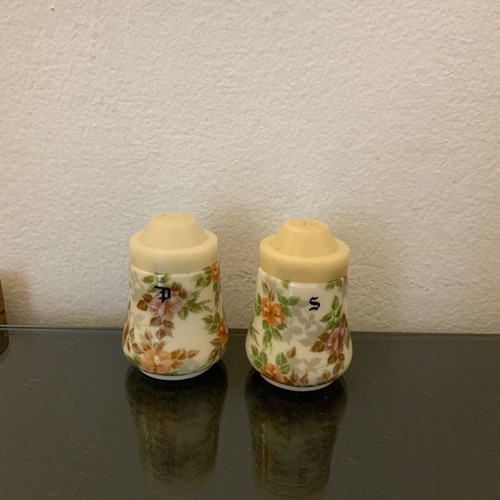 Porcelain salt and pepper shakers used