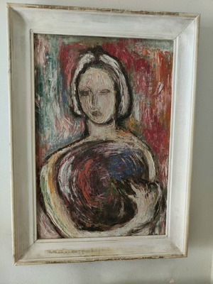 Niovi 1965 painting by Panagiotis Tetsis like new with frame