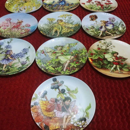 Wedgwood Gresham Flower Fairies Bone China Wall Plates like new, set of 10