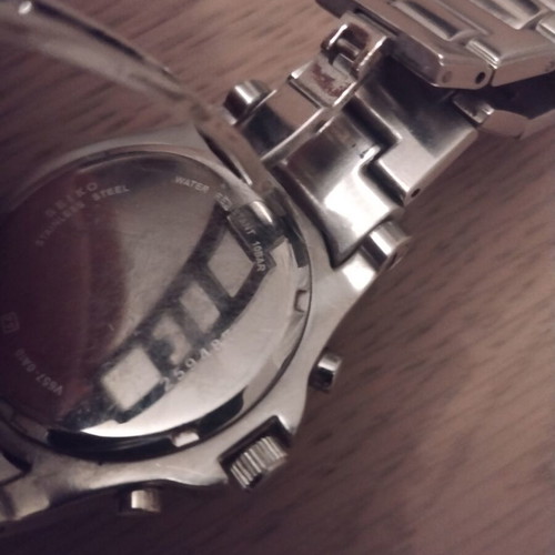 Seiko Premier Chronograph men's wristwatch used, silver