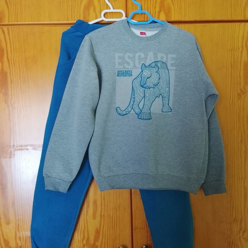 Joyce boys' tracksuit used, size 152-158 cm, gray and turquoise