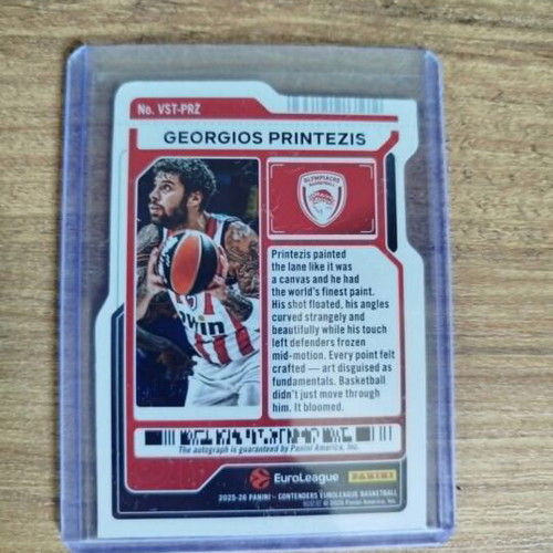 Panini Printezis basketball card