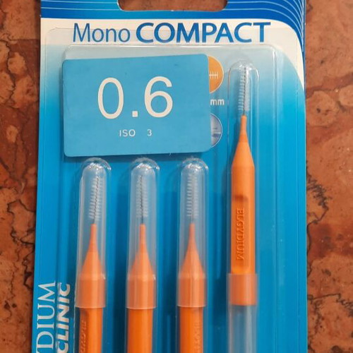 Elgydium Clinic Mono Compact 0.6 mm interdental brushes new 4 pcs
