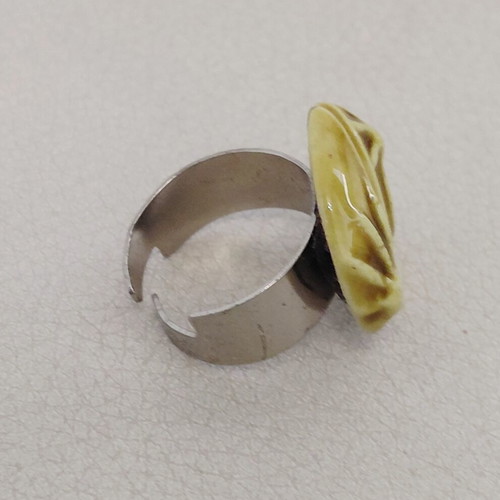 Vintage handmade ceramic ring from the 70s, used