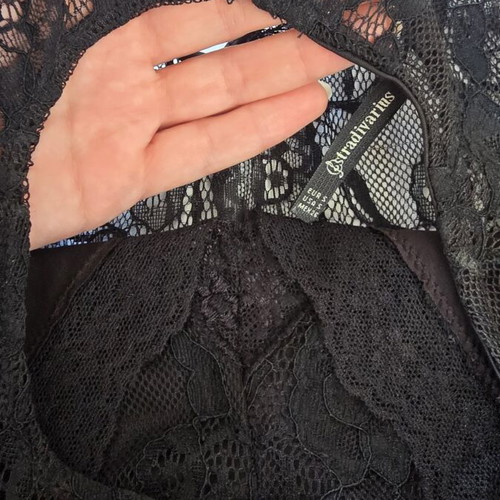 Stradivarius lace bodysuit, black, size S