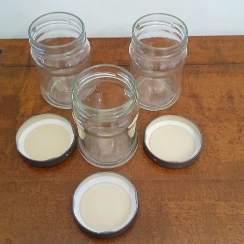 Glass jars with lids, set of 3, 7 cm diameter, 11 cm height