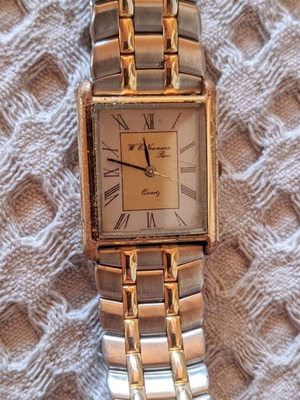 Vintage W. E. Neumann Paris Quartz watch used, two-tone Swiss made