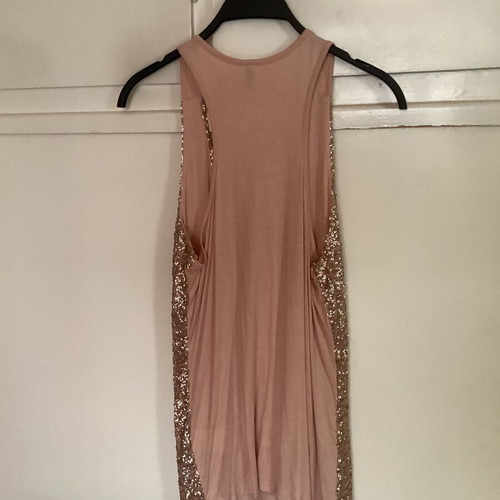 Benetton Pink Sleeveless Top with Sequins like new, Size M
