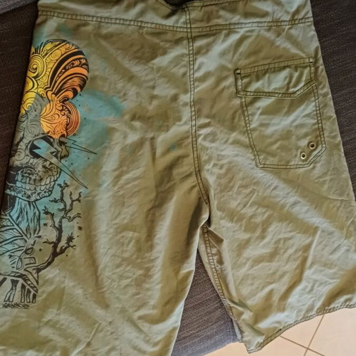 Admiral swim shorts like new, olive with skull design, size L