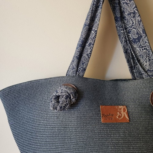 Replay shoulder bag new, straw with fabric lining