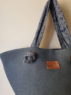 Replay shoulder bag new, straw with fabric lining