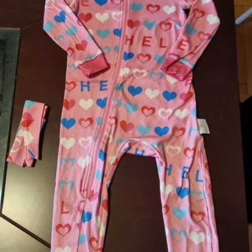 Baby romper used with matching headband for 3 years old