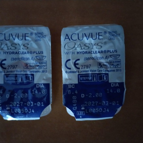 Φακοί επαφής Acuvue Oasys 5 τεμάχια, βαθμοί -2, καινούργιοι