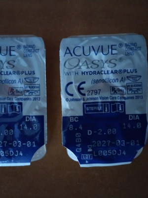 Φακοί επαφής Acuvue Oasys 5 τεμάχια, βαθμοί -2, μυωπίας