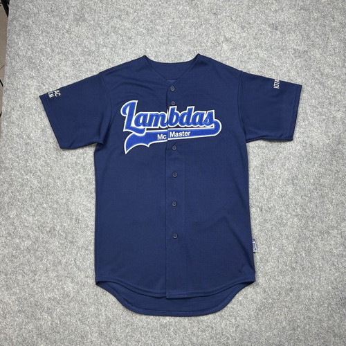 Majestic CoolBase McMaster Lambdas Custom Baseball Jersey Navy Size S used