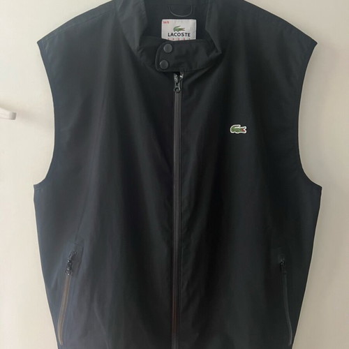 Lacoste Sport Zip Windbreaker Vest black, like new, men's size XL