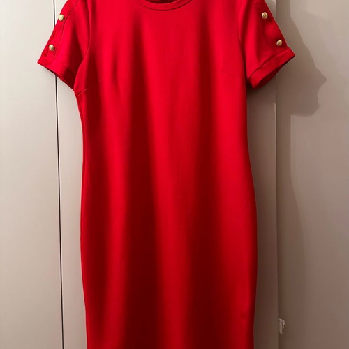 Lauren Ralph Lauren dress like new, size M, red with gold buttons