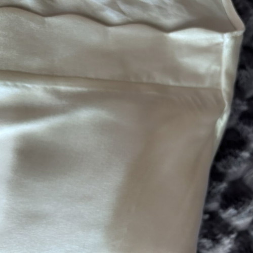 Women's satin bridal robe with padded sleeves and belt like new, white
