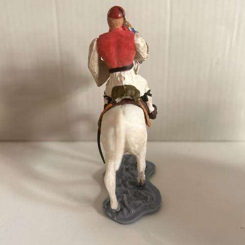 Athens Evzone Cavalry Trumpeter Figurine, 1980s red fermanella