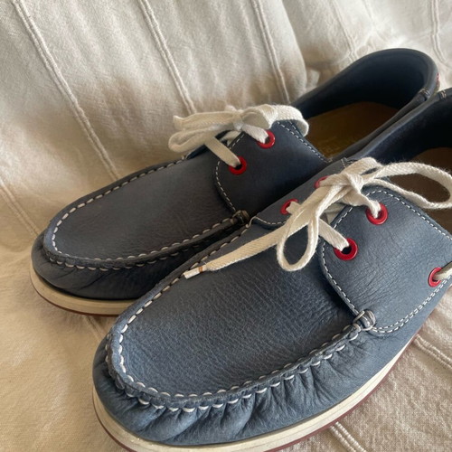 Lumberjack men's leather boat shoes like new, blue, size 42