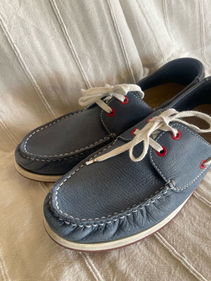 Lumberjack men's leather boat shoes like new, blue, size 42