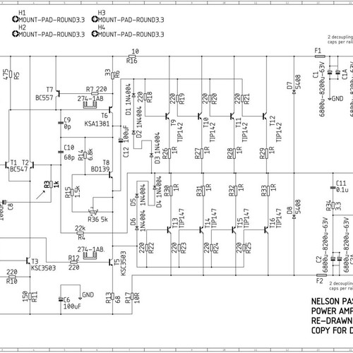 Audio Power Amplifier Class AB Nelson Pass AB100 PCB new