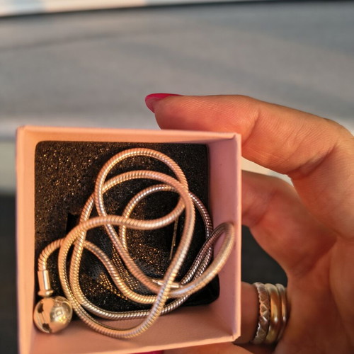 Pandora snake necklace 45 cm like new, silver
